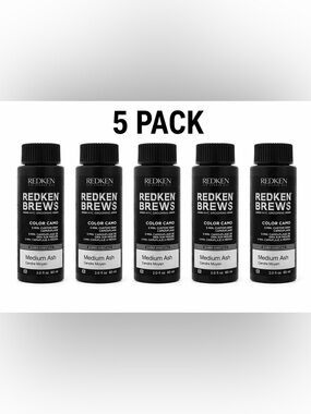 5 PACK Redken Brews Color Camo Medium Ash 2 oz Each – Men’s Gray Coverage